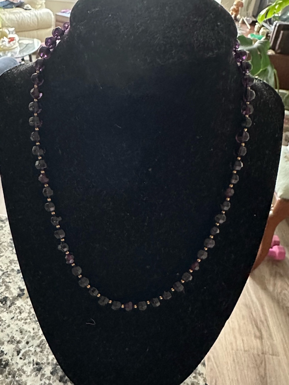 Purple Beaded Necklace - Elegant Women's Jewelry